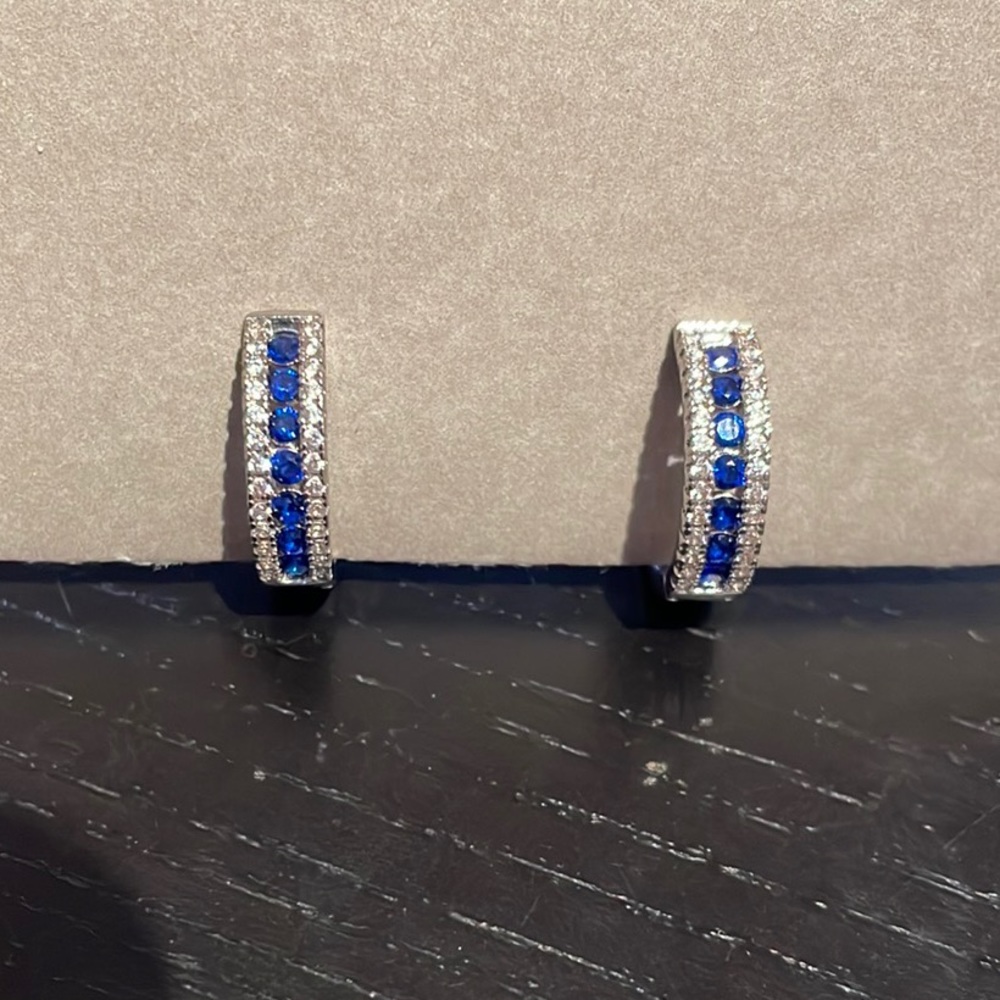 Beautiful white and blue stone earrings